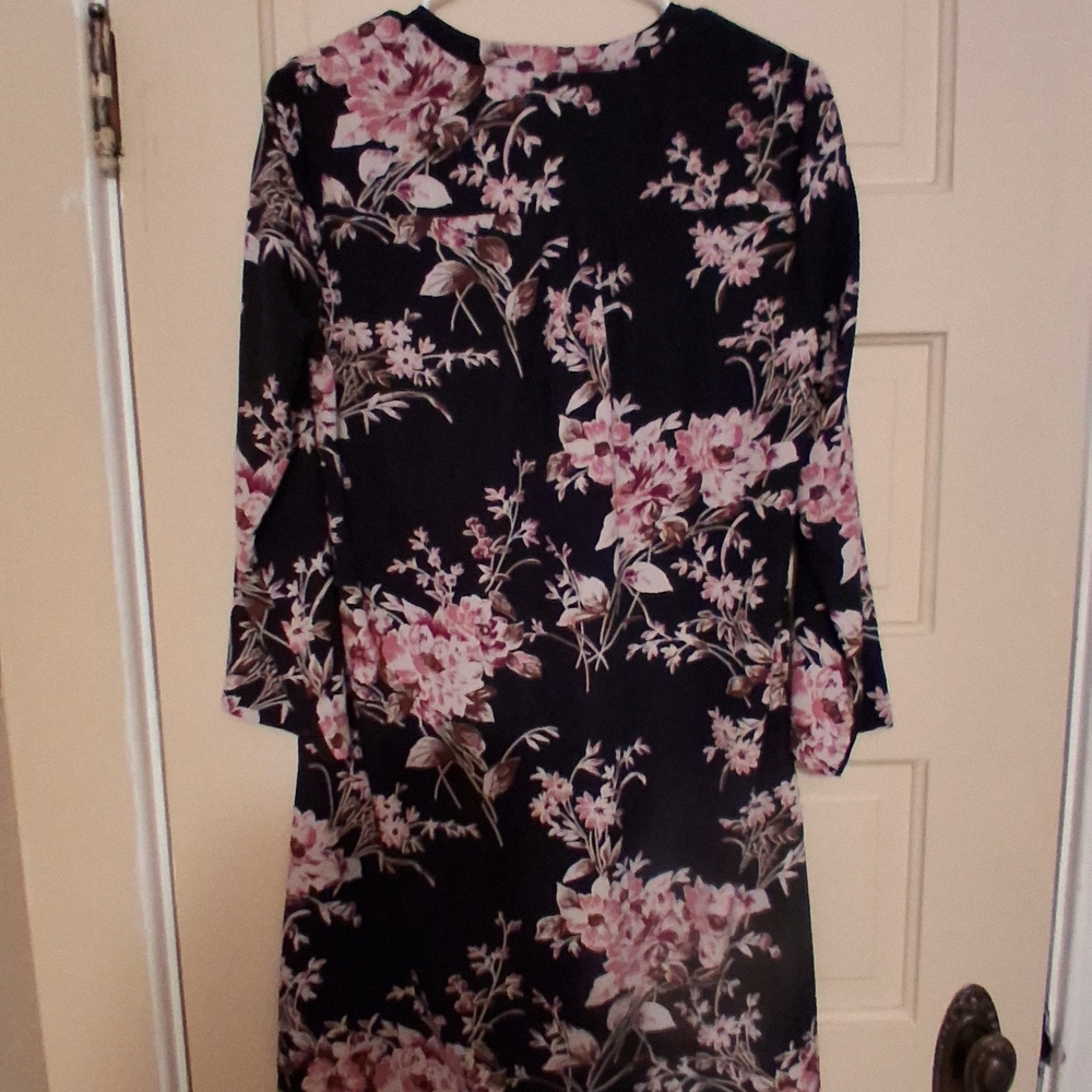 41 Hawthorn Black Dress with Pink Floral Design